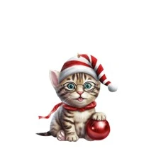 1 pièce Décoration de chat mignon plat 2D, décoration de Noël en acrylique à suspendre, décoration de fenêtre d'arbre de Noël, décoration de Noël suspendue