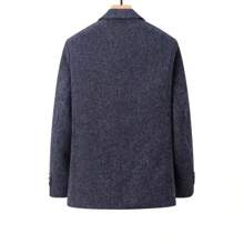 男士时尚休闲商务翻领西装外套 - 寶藍色 - 查看 4