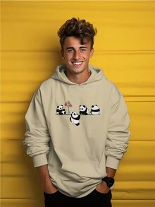 Cute Panda Bear Sweatshirt Ref 0224 NERD VEST - 卡其色 - 查看 3