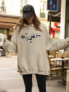 Cute Panda Bear Sweatshirt Ref 0224 NERD VEST - 卡其色 - 查看 5