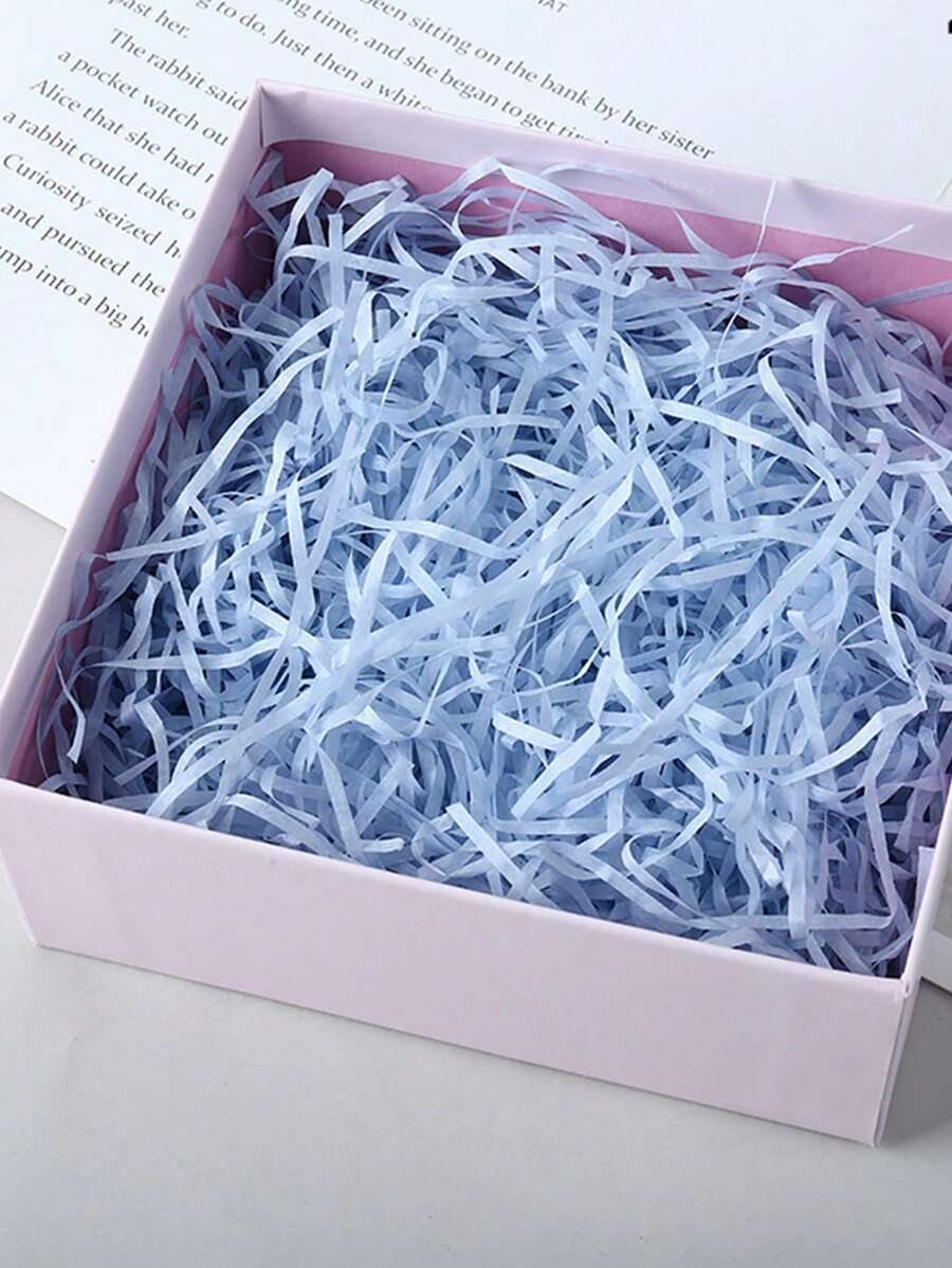 1 Pack 30/50/100/200/500g Colorful Raffia Shredded Paper, Chicken Nest Grass, Wedding Gift, Candy Box Filler, Gift Packaging - Sky Blue - View 1