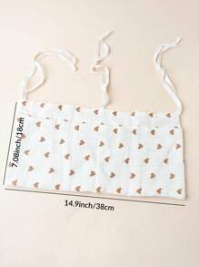 1pc Heart Shaped Print Storage Diaper & Bottle Hanging Bag For Baby Crib, Stroller Love Valentine