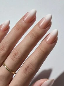 150 pezzi di unghie finte sfumate, unghie corte a mandorla da applicare, 15 misure di unghie finte quadrate nude, unghie artificiali in gel morbido di lunga durata, per fai da te e forniture per unghie da donna