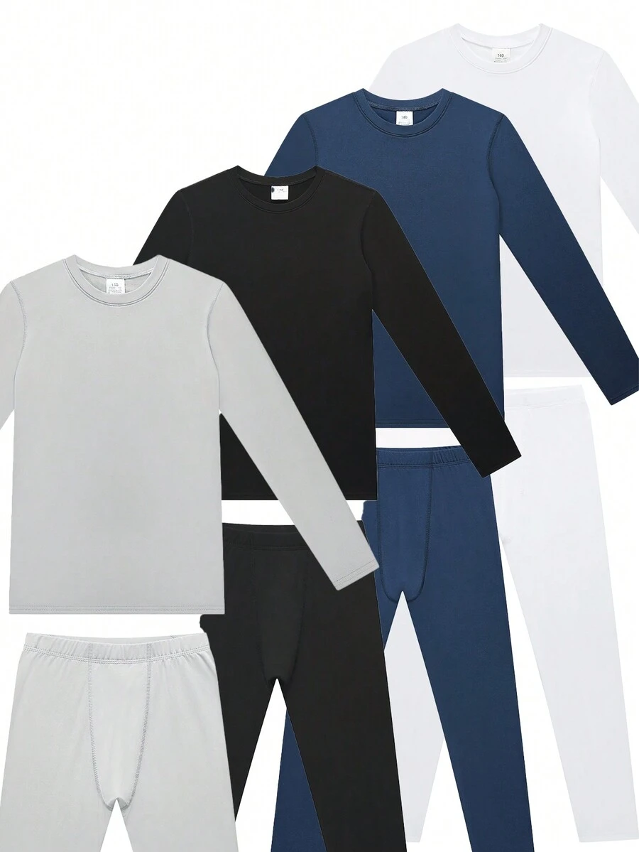 Bộ 4 bộ đồ lót giữ nhiệt cho trẻ em, trang phục trượt tuyết cơ bản cho mùa thu và mùa đông - Nhiều màu - Xem 1