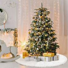 1pc White Christmas Tree Skirt, Solid Plush Plush, Christmas Decoration Gift,Christmas - White - View 6