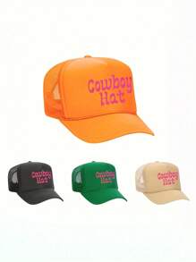 1pc "Take It Easy" Printed Unisex Truck Driver Baseball Mesh Cap With Drawstring, Adjustable Buckle Closure, Non-Stretch, Graphic Design - Baseball Cap - View 11