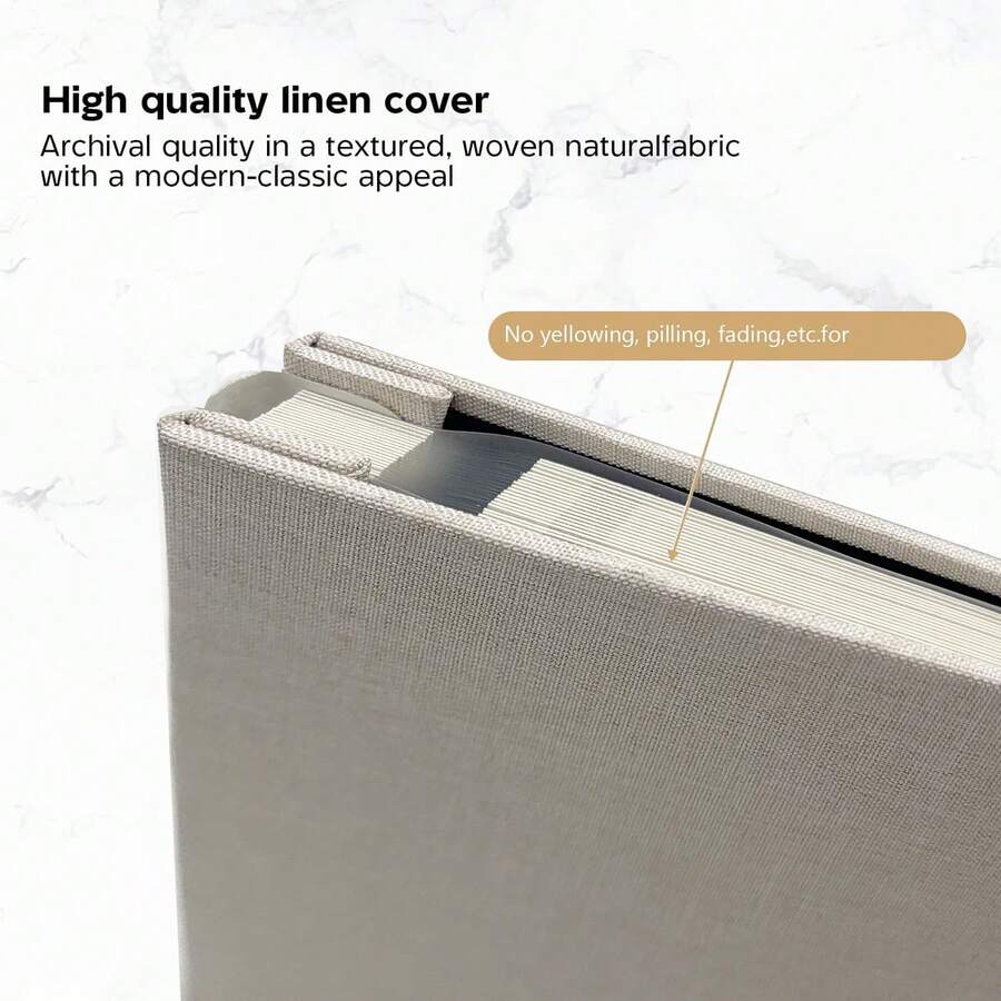 DIY 40Page Photo Album With Linen Cover, Pages Fit 3x5, 4x6
