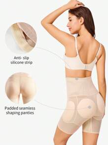 JUNLAN 女士塑身衣控制内裤塑身提臀加垫臀部增强无缝内衣高腰短腰训练器