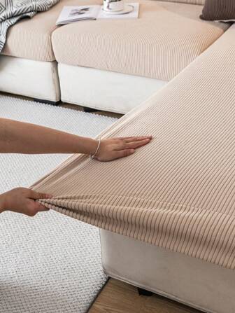 1 pieza Funda de cojín de asiento de sofá elástica y gruesa para todo el año, protector de cojín moderno y sencillo antideslizante e impermeable de envoltura completa, a prueba de polvo, lavable a máquina, apto para mascotas, se ajusta a sofás en forma de L y de 1/2/3/4 plazas