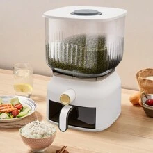 Rice Dispenser 22 Lbs,Large Grain Storage Container With Rice Cup Food Dispenser Kitchen Organizer For Rice,Beans,Grains,Cereal Dry Food Storage,Rice Containers - White - View 1