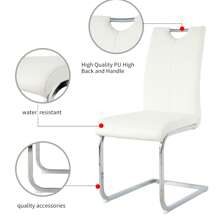 Sumdeal 63" Glass Dining Table With 4 Modern Chairs,Sumdeal 63" Glass Dining Table With 6 Modern Chairs, Golden/Silver - 白桌+4張白椅+銀腳 - 查看 7