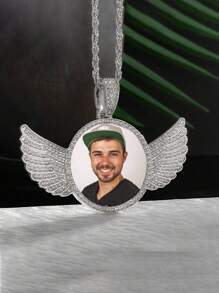 1 pieza Collar con foto personalizada, colgante con marco de foto de pareja personalizado, Collar con colgante de memoria redonda para mujeres con cadena de cuerda, joyería de hip-hop para hombres con lentejuelas estilo vintage, sencillo, unisex, informal, personalizado, único, regalo ideal para él, ella, novio, novia, papá, mamá, familia, amigos, abuelos, hijo, hija, mascotas para aniversarios, cumpleaños, uso diario, baile de graduación, Día del Padre, Día de la Madre, San Valentín, graduación, bodas
