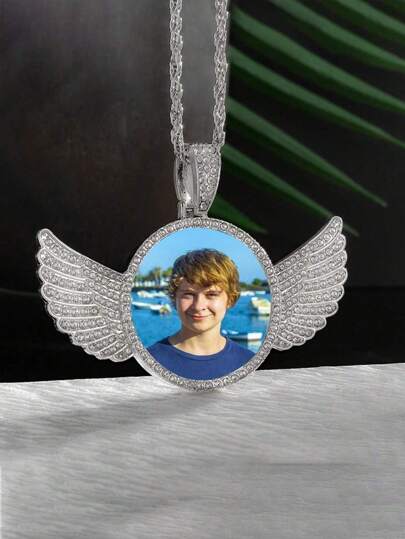 1pc Customized Photo Necklace, Personalized Couple Picture Frame Pendant, Women's Round Memory Pendant Necklace With Rope Chain, Hip-Hop Jewelry For Men Sequins Stylish,Vintage,Contracted,Simple,Unisex,Old Money,Casual Custom,Personalized,Unique Ideal Gifts For Him Her,Boyfriend,Girlfriend,Dad,Mom,Family,Friends,Grandparents,Son,Daughter,Pets For Anniversaries,For Birthdays,For Daily Wear,For Prom,For Father's Day,For Mother's Day,For Valentine's Day,For Graduation,For Weddings Valentines,Customized Fashion Photo Necklaces,Look Glamour