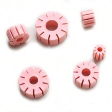 6件套聚合物粘土圆形切割器套装，聚合物粘土切割工具，用于制作聚合物粘土首饰，聚合物粘土耳环圈制作器 - 粉色 - 查看 4