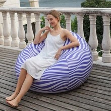 大型懒人充气沙发椅躺椅座椅豆袋沙发坐垫蓬松沙发榻榻米客厅用品 - 彩色 - 查看 7