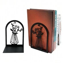 创意花瓶金属切割书立镂空工艺桌面书架学生桌面收纳装饰书挡 - 均碼 - 查看 8