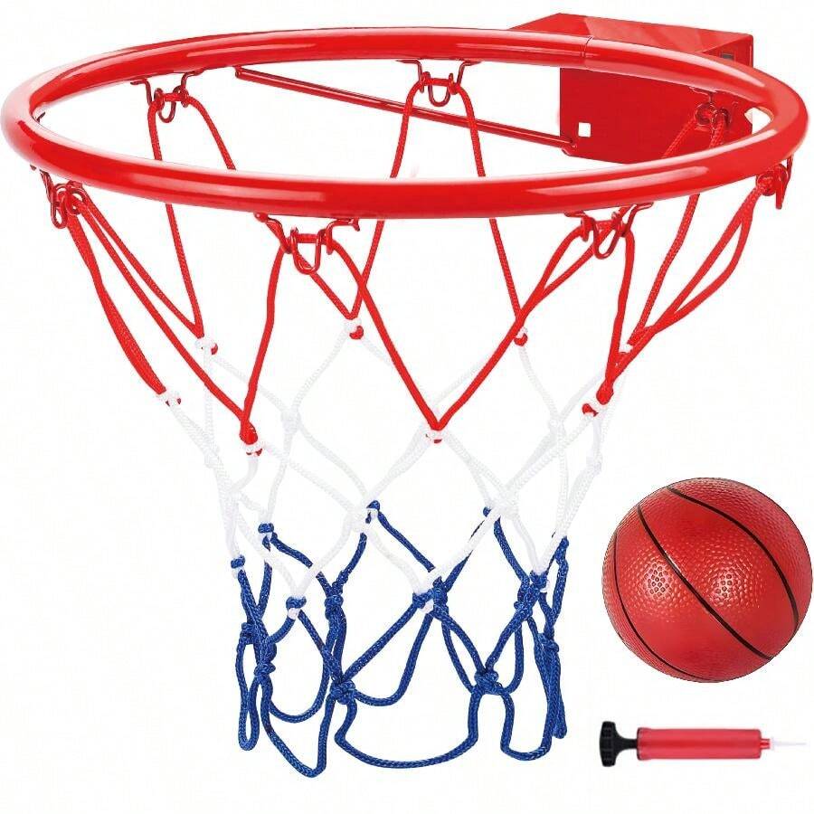 Lưới bóng rổ thay thế, 2024 Nâng cấp lưới bóng rổ chuyên nghiệp dày, chịu lực ngoài trời, chống roi mọi thời tiết, màu sắc không bao giờ phai - 8 vòng (đỏ trắng xanh)