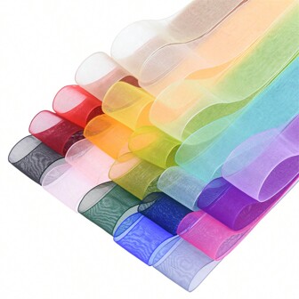 1 Roll Transparent Encrypted Organza Ribbon, Suitable For Flower Gift Box Packing, Making Bows, Christmas DIY Decoration,Christmas