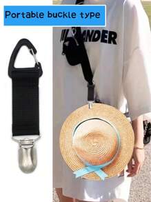 1/2/5个装旅行帽夹，可挂在手提包、背包、行李箱、户外旅行沙滩帽上，新款无弹力布帽夹，便携式帽子伴侣夹，旅行必备，绝佳礼品之选 - 彩色 - 查看 3