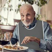 成人围兜，防水防污，可调节厚法兰绒围兜，适合老年人和成人，可机洗，有浅蓝色、藏青色、白色、红色、灰色毛巾材质可选，可用作口水布 - 彩色 - 查看 5