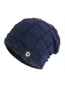 1顶男童加厚柔软弹力针织帽，儿童保暖冬帽，适合女孩冬季节日礼物 - 1PC - 查看 5