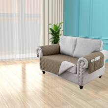 1/2/3 Quilted Sofa Covers Couch Reversible Throw Sofa Set Slipcover Waterproof 1+2+3 Seater Sofa Cover Pet Protector Throw Waterproof Sofa Couch Cover 3pcs Protector - 駝色 - 查看 4