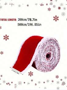 1Roll 200CM/500CM Christmas Decoration, Velvet Satin Ribbon, Satin Roll Craft, DIY Ribbon, Fabric Satin Ribbon, Metallic Edge Satin Ribbon For Crafts, Christmas Holiday Decoration, Christmas Tree Decoration Ribbons, Wreath Decoration Accessories,For Gift Wrapping, Holiday Decorations - Multipurpose Ribbon For Christmas Trees, Birthday Parties, Weddings, Holiday Bow Making And Craft Supplies,Christmas