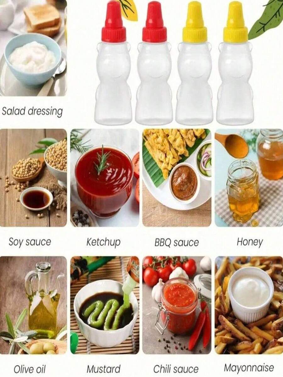 1pc Mini Ketchup Bottle, Plastic Salad Honey Mustard Sauce Seasoning