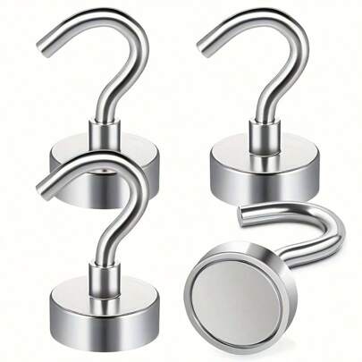 4/8/12/24pcs Magnetic Hooks, 25Lbs Strong Heavy Duty Cruise Magnet S-Hooks For  Hanging, Cabins, Grill, Kitchen, Garage, Workplace And Office Etc Best Gifts Birthday Graduation