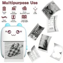 迷你口袋照片打印机，便携式无墨热敏打印机，57mm贴纸转印纸，无线蓝牙200dpi打印机，蓝/粉色 - Blue Printer with 10Rolls(5WS1CS5) - 查看 7