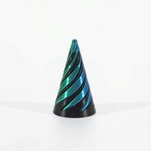 1pc Impossible Pyramid Passthrough Sculpture, 3D Printed Spiral Cone, Mini Vortex Thread Illusion, Plastic, No Power Needed, Perfect For Christmas Home Decor & Unique Gift Ide - Multicolor - View 9