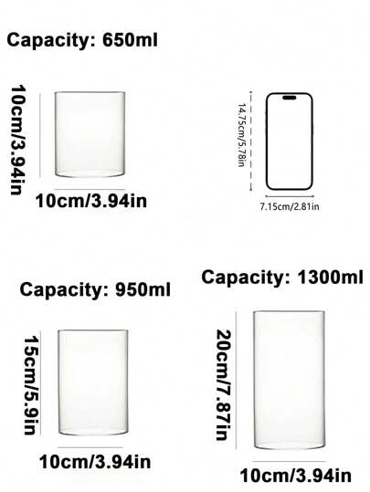 1pc St ing Glass Vase Transparent Bottle Living Room Flower Arrangement, Multi Size Jar Birthday Graduation Home view 9