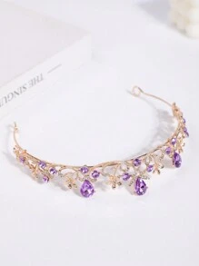 1pc Girls' Luxury Sweet Rhinestone 3D Princess Crown Headband - Multicolor - View 12