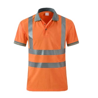 Reflective Construction Reflective Polo Shirt, Quick Dry T-Shirt For Sanitation Workers