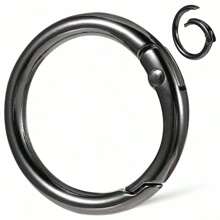 5 件金属弹簧 O 形圈夹登山扣环锌合金弹簧 O 形圈圆形弹簧扣登山扣夹扣登山扣适用于钥匙扣、包包、钱包 - 黑色 - 查看 13