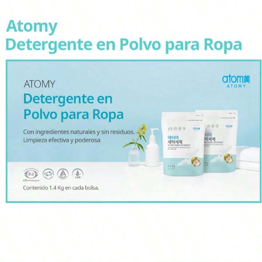 ATOMY LAUNDRY DETERGENT POWDER WITH NATURAL INGREDIENTS AND NO RESIDUE