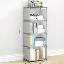 Portable Bookshelf, Cubic Storage Cabinet Organizer, Bookcase For Living Room, Study Room, Bedroom, Gray