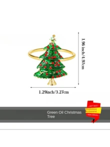 1 cây thông Noel trang trí bằng kim cương, tuần lộc, thiên thần, vòng đựng khăn ăn/vòng treo tất, thích hợp cho Giáng sinh, khách sạn và sử dụng tại nhà - cây giáng sinh vàng - Xem 8