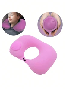 1 Piece PVC Self-Pressing Inflatable Travel Pillow, U-Shaped Neck Pillow, Ergonomic Head Pillow, Soft And Washable, Suitable For Camping, Travel, Planes, Trains, Cars, And Offices For Comfortable Sleep Anytime, Anywhere - Multicolor - View 20