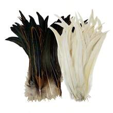 20 piezas Plumas de gallo artificiales de 25-45 cm para accesorios de decoración del hogar, ropa de boda DIY y complementos para el cabello