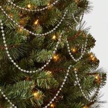 2.6 英尺/9.8 英尺/32 英尺悬挂圣诞树装饰链，7 毫米塑料电镀珠 DIY 链，非常适合圣诞节庆祝活动、派对、婚礼、节日装饰、DIY 项目和展览配件 DIY 装饰、家居装饰、派对婚礼装饰、灯烛台装饰配件 - 彩色 - 查看 9