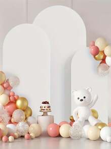 聚酯纤维婚礼拱门罩套装，适用于活动背景 - 1 件弹性拱门框架罩套件，适用于生日、仪式、毕业典礼、订婚、新娘送礼会 | 圣诞节、万圣节、复活节、感恩节的多功能装饰 | 无需电力 | 圆形拱门支架、圣诞节派对用品 - 彩色 - 查看 1