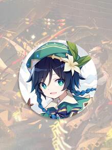 Metal Laser Cut Anime Game Badges, Pins & Brooches For Raiden Shoggun, Hu Tao, Klee And Other Cute Characters