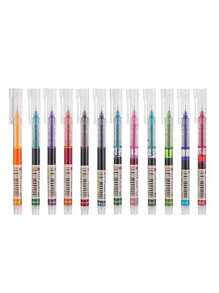 5 支/10 支装超细财务中性笔黑色蓝色红色墨水替换笔杆中性笔适用于学校办公室考试用品文具返校 - 彩色 - 查看 5