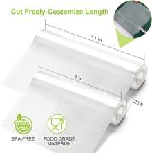Bonsenkitchen Vacuum Sealer Rolls Bags, 6 Pack 3 Rolls 11" X 20' + 3 Rolls 8" X 20' Commercial Grade Bag Rolls, Durable Customized Size Food Vac Bags For Storage And Sous Vide Cooking VB3211 - White - View 2