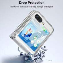 keshengtai 1個糖果色鉸鏈全包覆手機殼，相容於 Galaxy Z Flip8 7 7FE 6 5 4 3 5G - 無色 - 查看 5