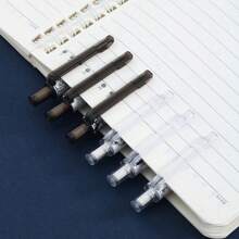 6pcs, Cartoon Creative Black And White Anime Ins Style Press Gel Pen Ballpoint Pen Writing Pen, Bullet Black Cute Press Gel Pen, Teen At Home Classroom Writing Special Writing Pen For Exams, Christmas Halloween Holiday Stationery Gift Gift Set[Random Mixing],Back To School - Multicolor - View 7