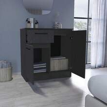 Idaho Dresser With 2-Door Cabinets And Drawer -Black - Đen + Ván dăm + Ván dăm như hình - Xem 4