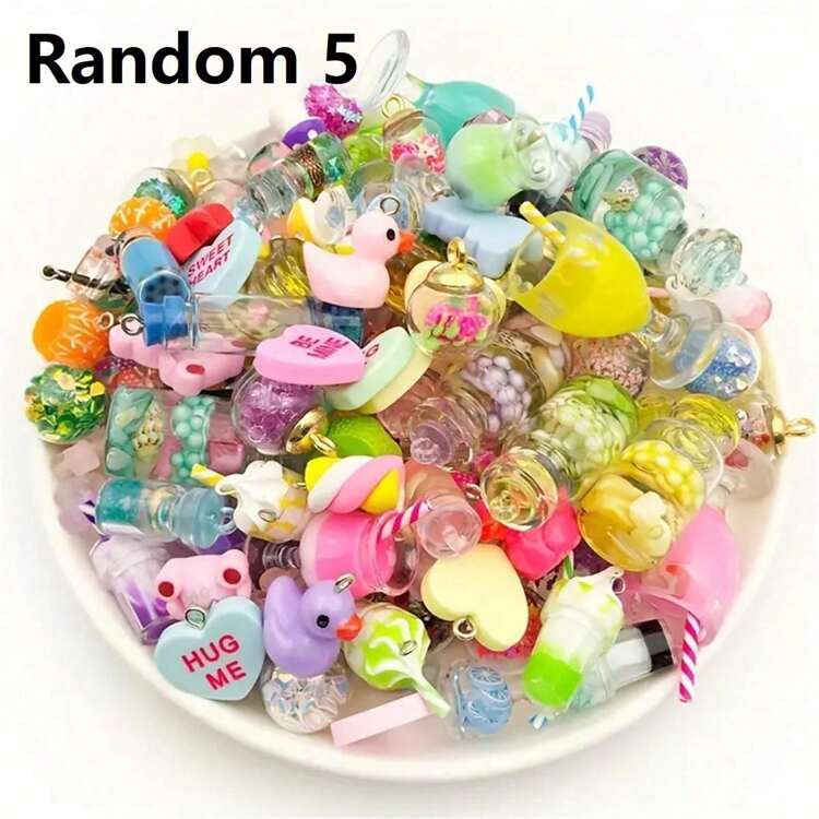 5/30/50/80/100 szt. wielokolorowych błyszczących szklanych koralików do robótek ręcznych - przezroczysty zestaw do tworzenia biżuterii - stwórz wyjątkowe naszyjniki, bransoletki i kolczyki, idealne dla entuzjastów majsterkowania - Wielokolorowe - Zobacz 13