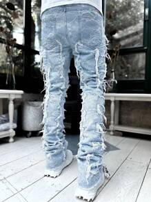 Quần jeans nam dáng regular fit, chất liệu bền chắc, có túi, kiểu dáng đường phố đa năng, nhiều size. - Màu xanh lam - Xem 2